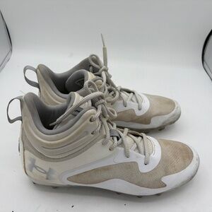 Under Armour Command MC Mid Lacrosse Cleats Men's Size 8.5 White 3025639-100